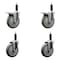 Service Caster 5'' Gray Poly Swivel 1'' Expanding Stem Caster Set 2 Total Lock Brakes, 4PK SCC-EXTTL20S514-PPUB-2-S-2-1 - alternate 1